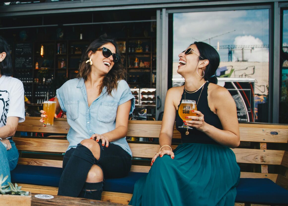 Group of women enjoying their weekend at the bar